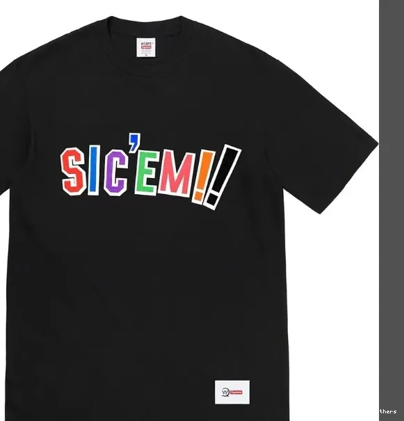S Tee and  White Sic'em! Letter WTAPS ￥99 Black L Color XL M 21FW 0905